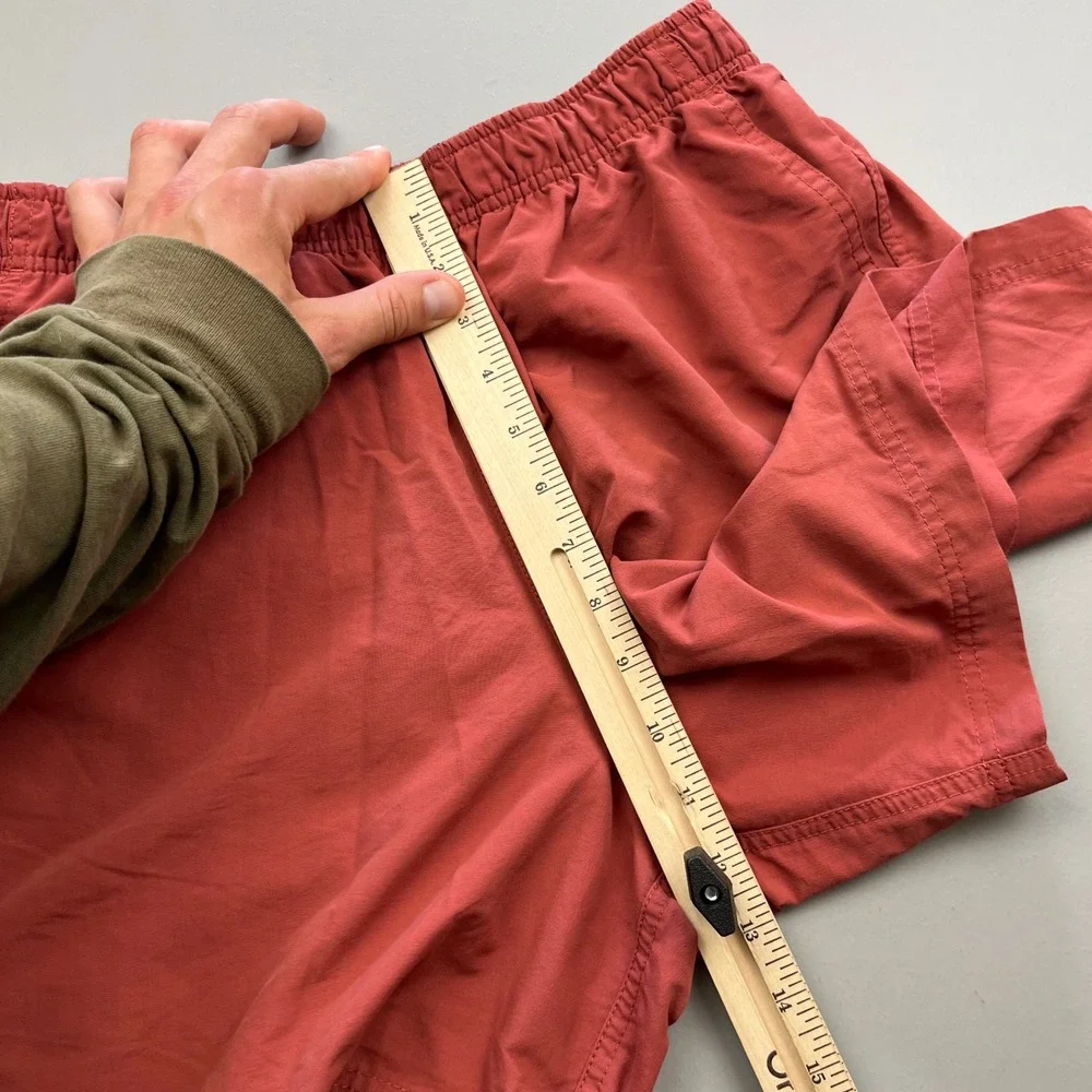LL Bean Supplex Nylon Shorts Mens Size M Red Elastic Waist Mesh Lined 503782